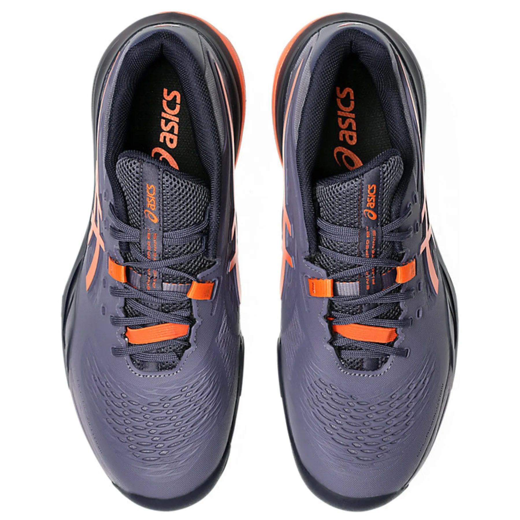 Ventilated Asics Gel Resolution X Wide 2E Men Tennis Shoes - Greyish Purple/Nova Orange