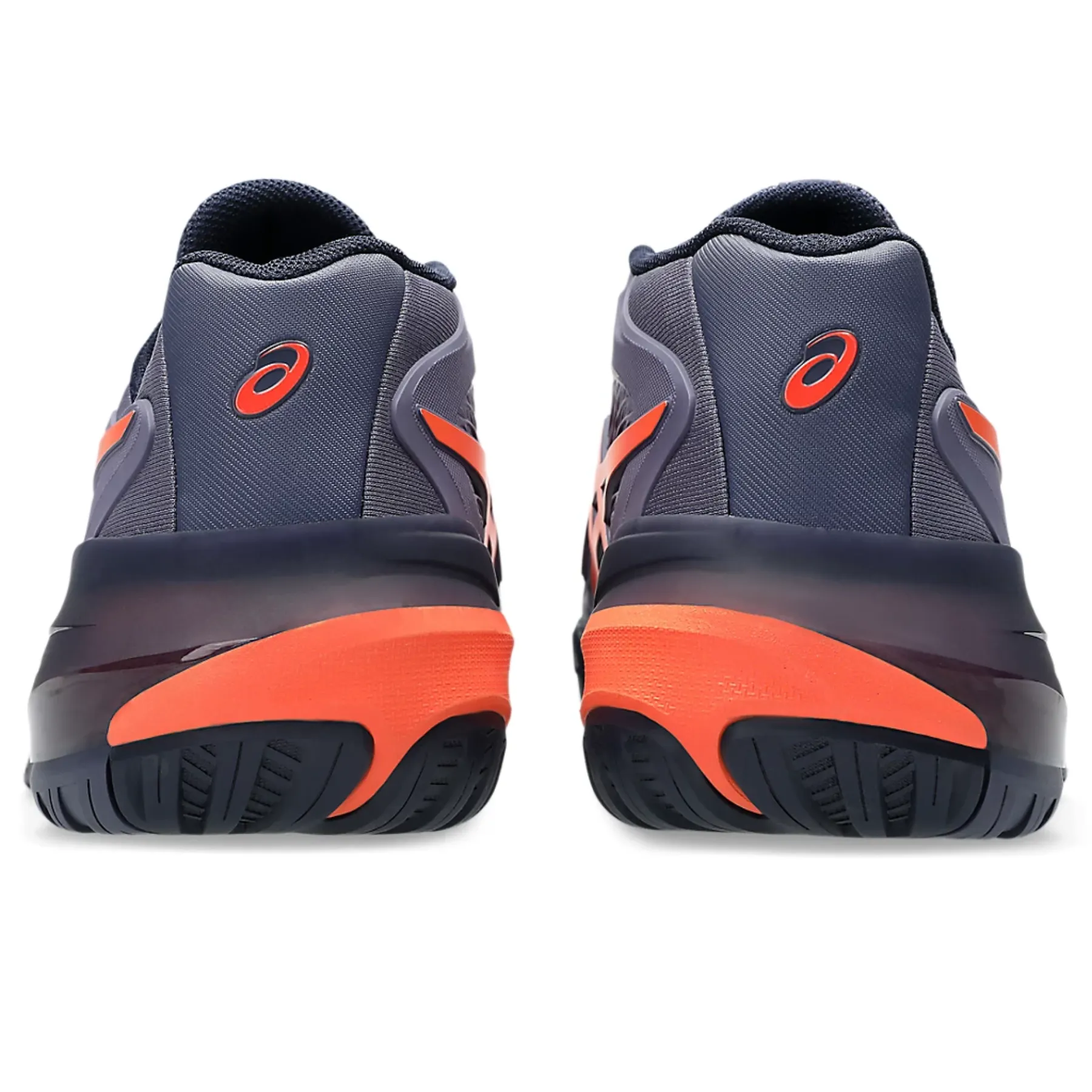 Asics Gel Resolution X Wide 2E Men Tennis Shoes - Greyish Purple/Nova Orange Ventilated Panel