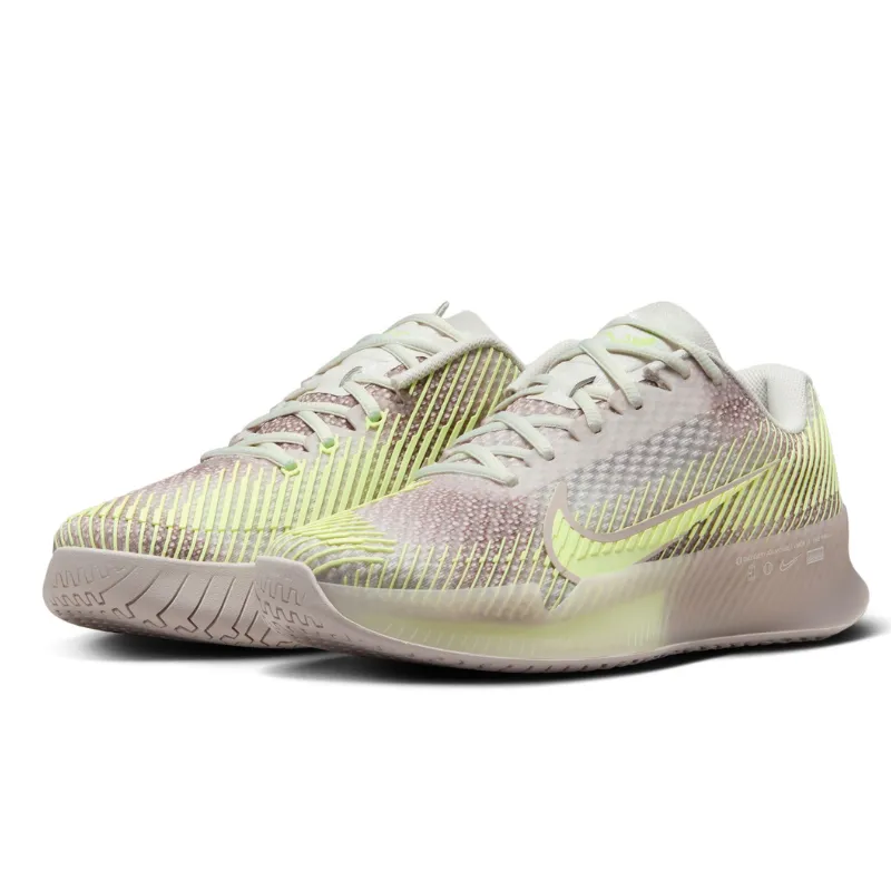 Nike Court Air Zoom Vapor 11 Premium Women Hard Court Tennis Shoes - Phantom/Barely Volt-Platinum Violet Agility Support Seamless Fit