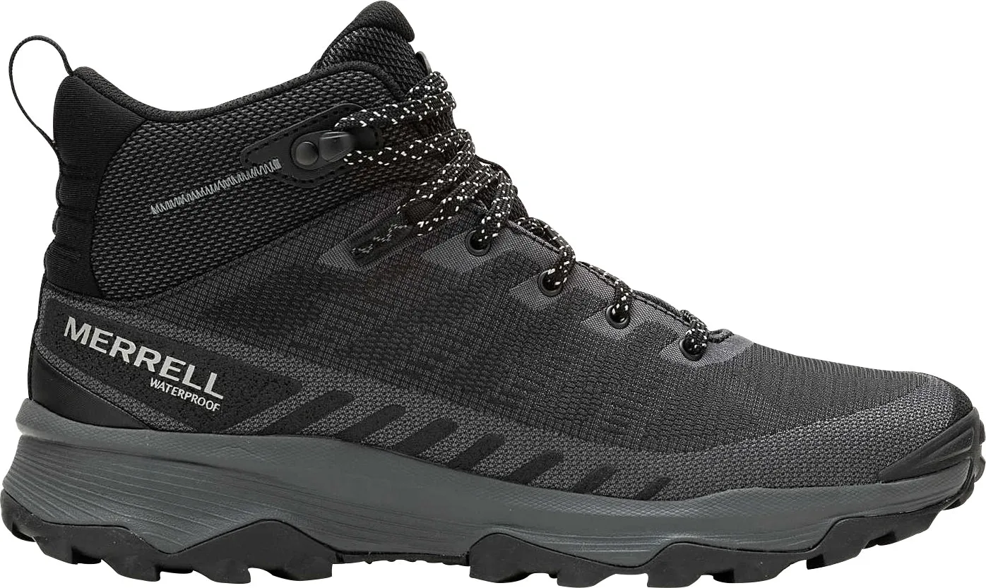 All terrain Merrell Speed Eco Mid Waterproof Mens Walking Boots - Black