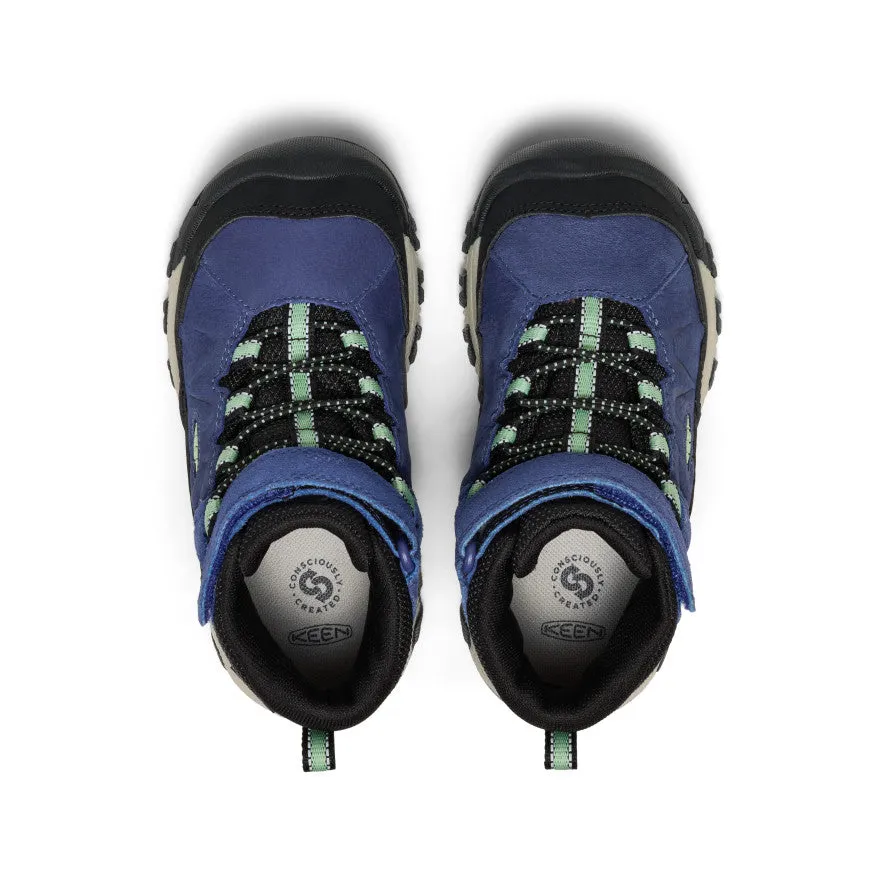 Little Kids' Targhee IV Waterproof Hiking Boot  |  Skipper Blue/Hemlock Motion Boost Tough Grip