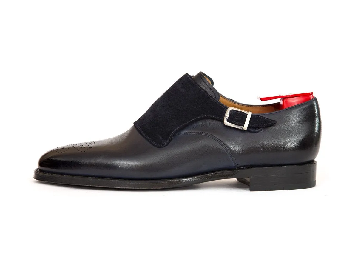 Calm Step Corliss - MTO - Midnight Calf / Navy Suede - TMG Last - Single Leather Sole