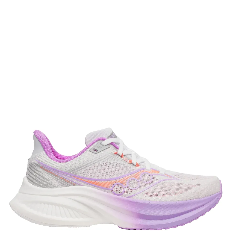 Saucony Women's Endorphin Speed 5 Running Shoes in White/Crocus - Online Exclusive cross - country running footwear
