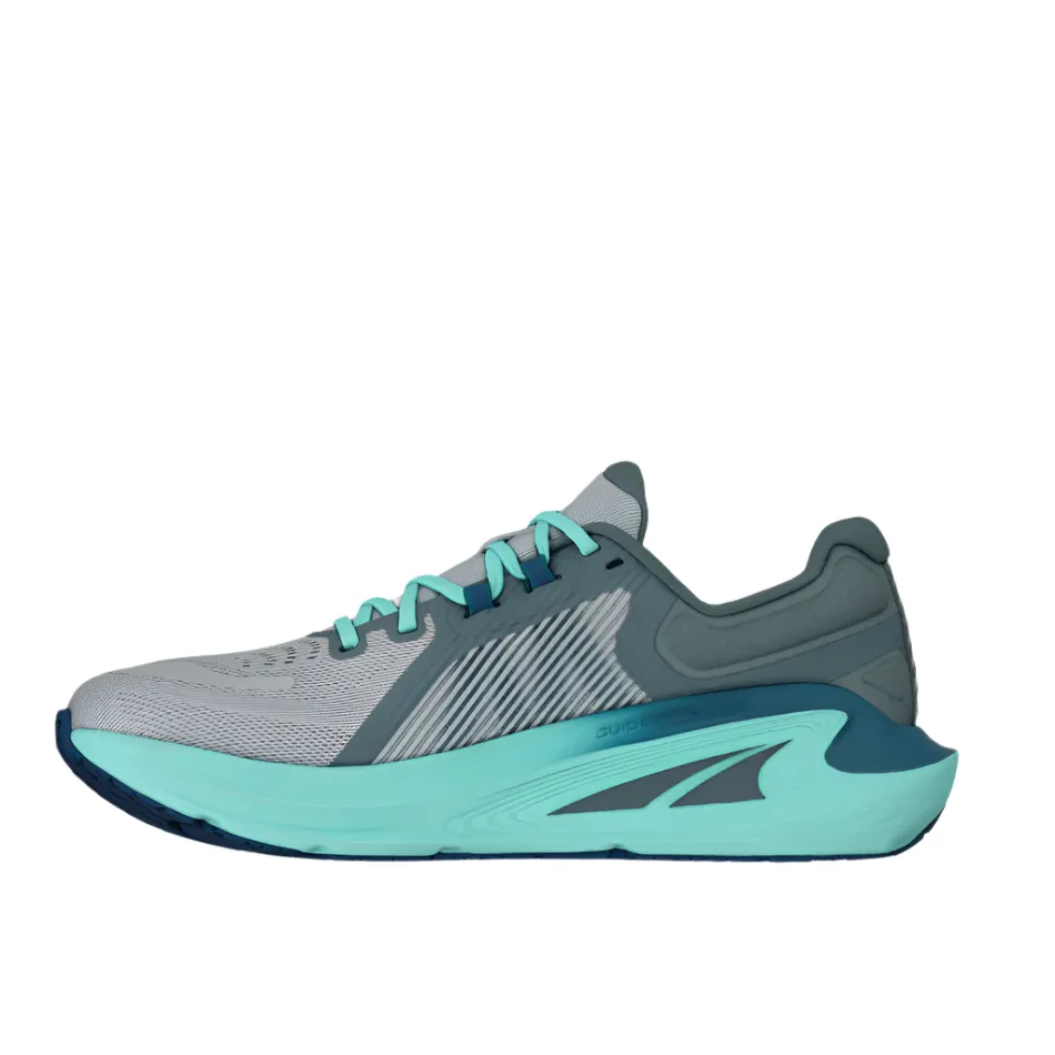 Stretchable Material Altra Women's Paradigm 7 Running Shoes in Gray/Teal SS25