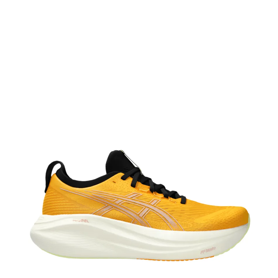 ASICS Men's GEL-NIMBUS 27 Running Shoes in Amber/Neutral Pink SS25 Coastal running