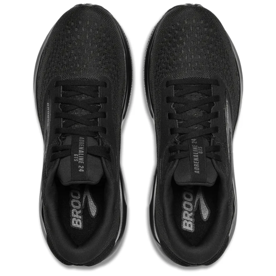 Brooks Women's Adrenaline GTS 24 Running Shoes in Black/Black/Ebony SS25 Excellent traction