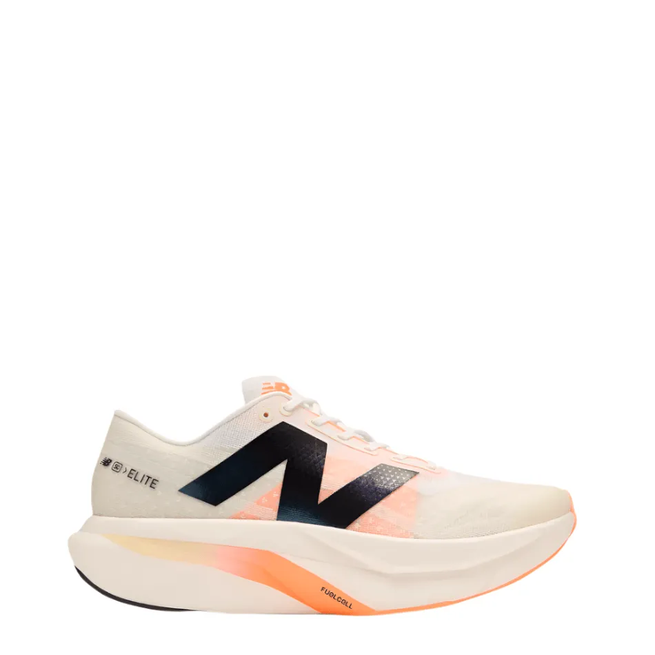 running for balance weekend runner shoes New Balance Men's FuelCell SuperComp Elite V4 Running Shoes in White/Angora/Hot Mango SS25