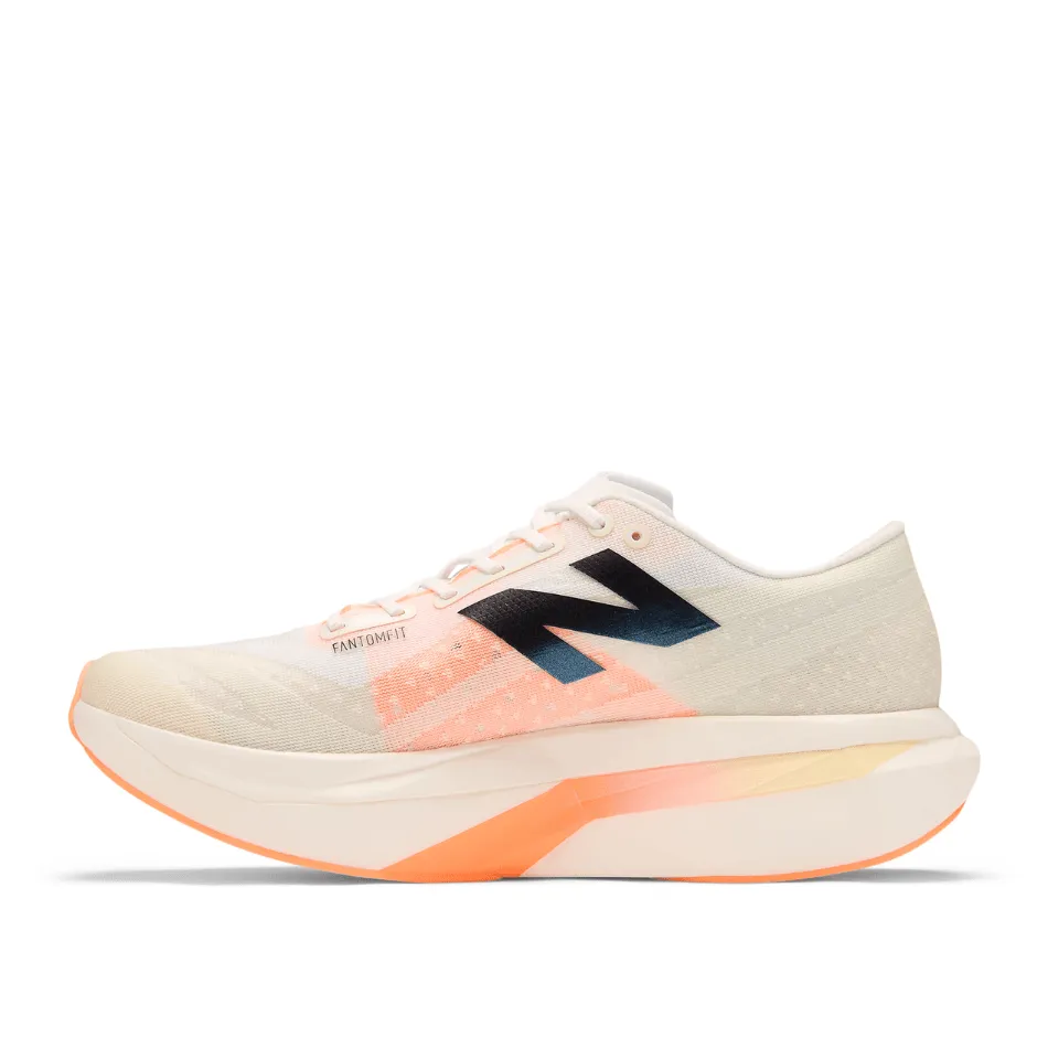 non - slip shoes New Balance Men's FuelCell SuperComp Elite V4 Running Shoes in White/Angora/Hot Mango SS25