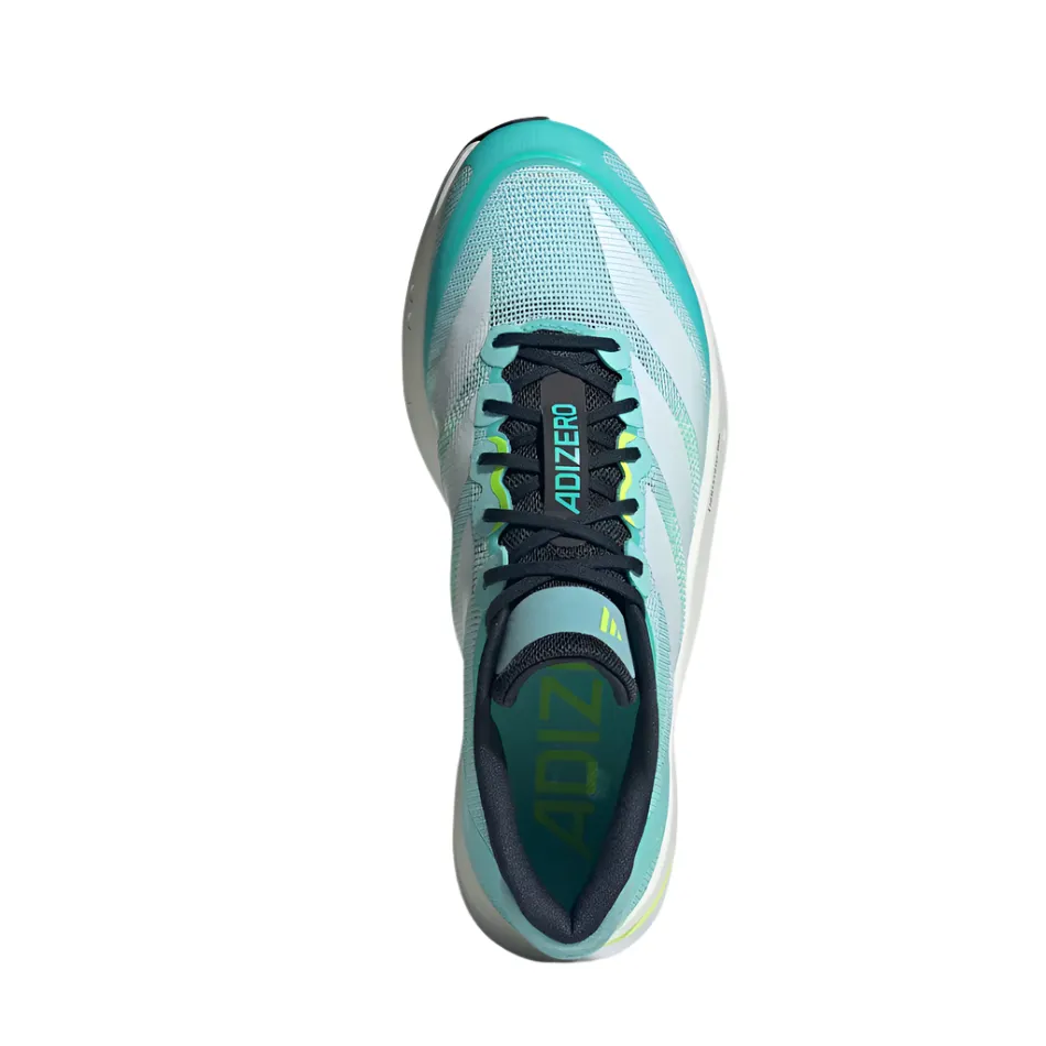 special - running performance enhancement Adidas Men's Boston 13 Running Shoes in Flash Aqua/Cloud White/Lucid Lemon AW25