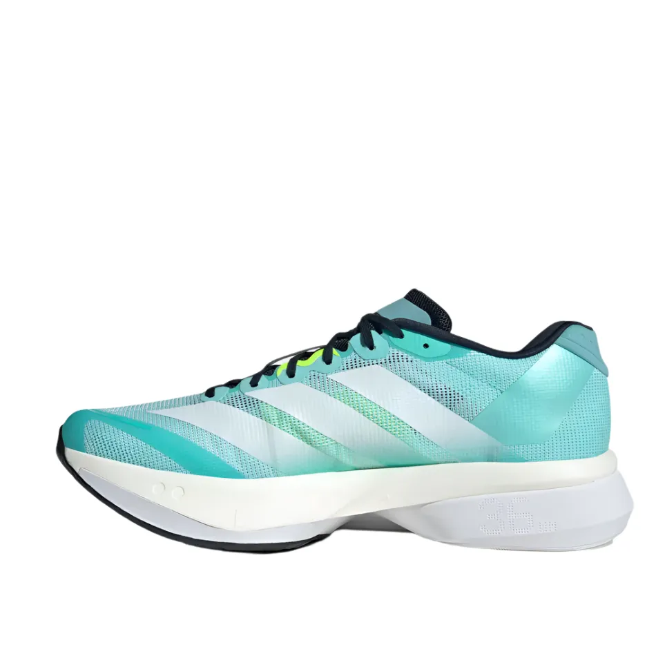 running in a dance studio shoes Adidas Men's Boston 13 Running Shoes in Flash Aqua/Cloud White/Lucid Lemon AW25