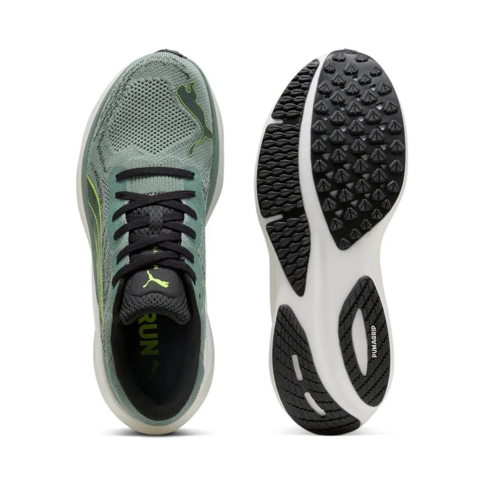 Puma Men's Magnify NITRO 2 Running Shoes in Green Moon/Yellow Alert SS25 Quality