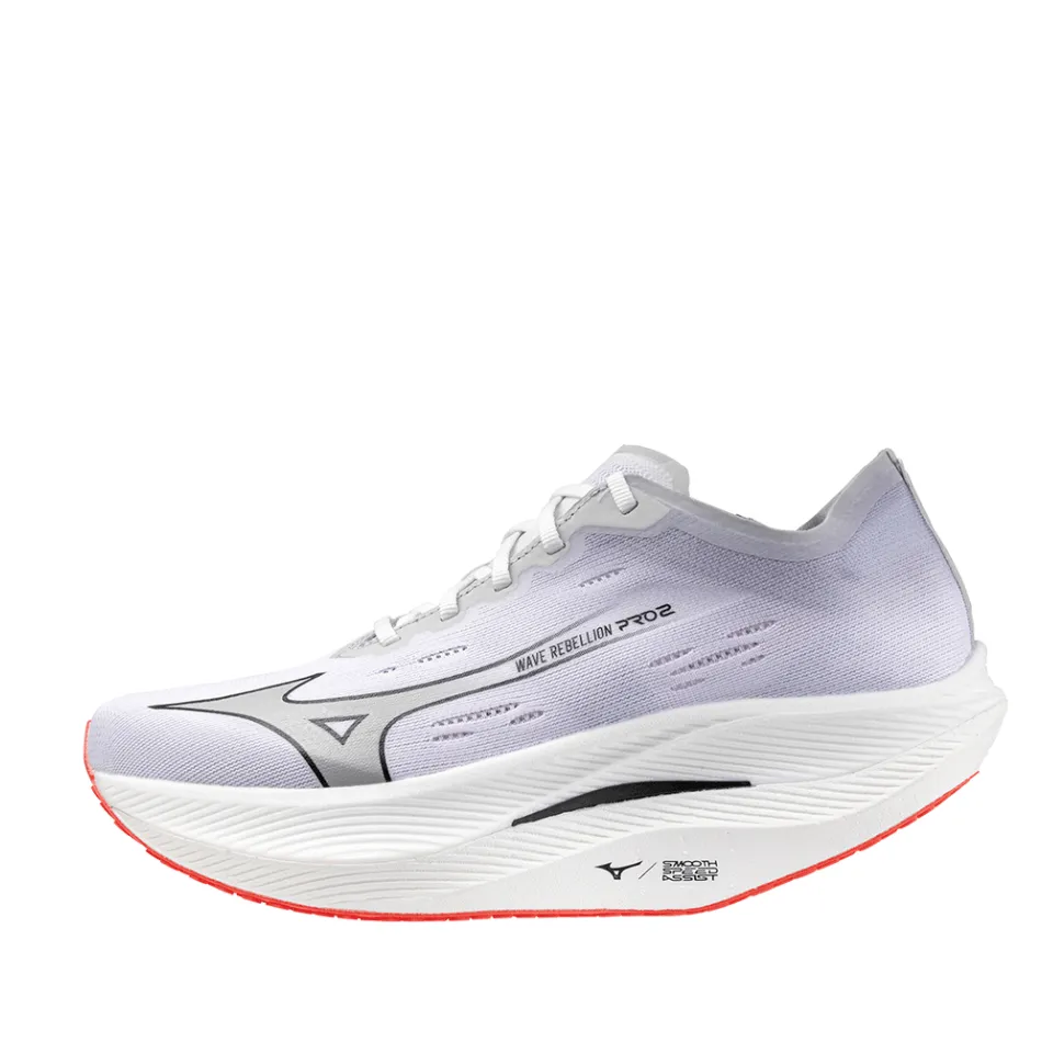 Mizuno Women's Wave Rebellion Pro 2 Running Shoes in White/Harbor Mist/Cayenne SS24 speed - training shoes Boost Speed