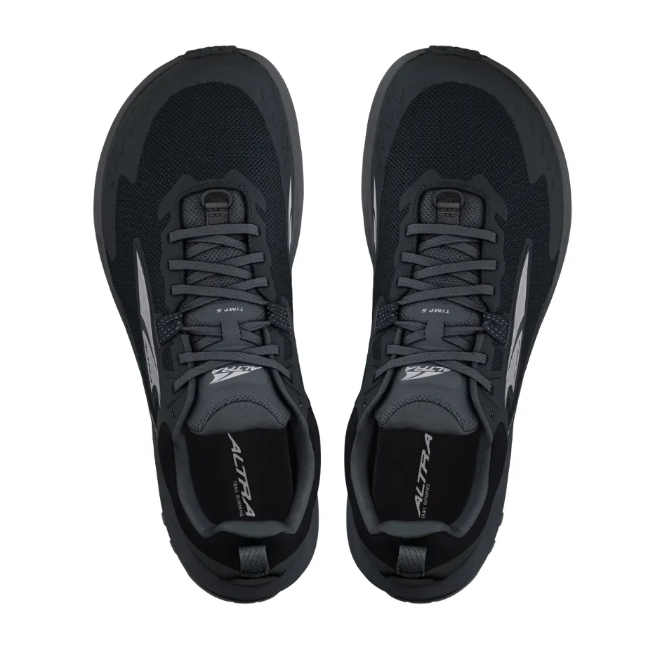 Altra Men's Timp 5 GTX Trail Running Shoes in Black/Black AW25 moisture - wicking running footwear vegan - feature shoes