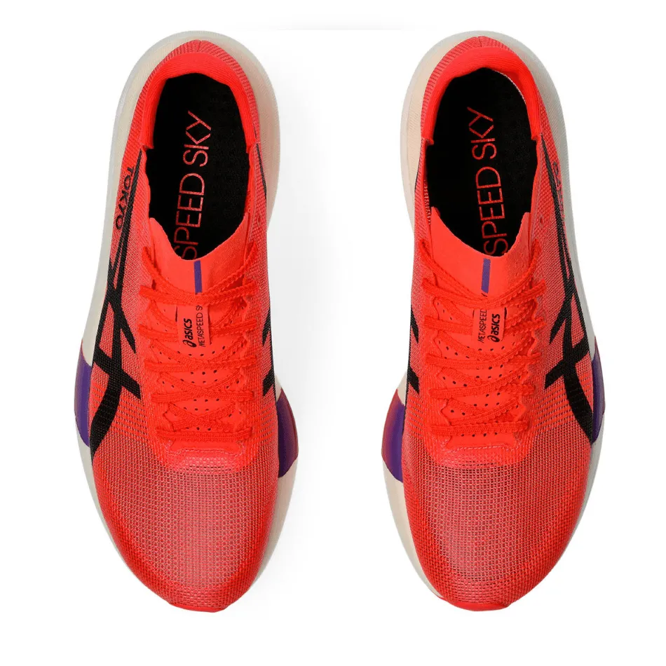 Stretch Fabric ASICS Unisex METASPEED SKY TOKYO Running Shoes in Flash Red/Black AW25