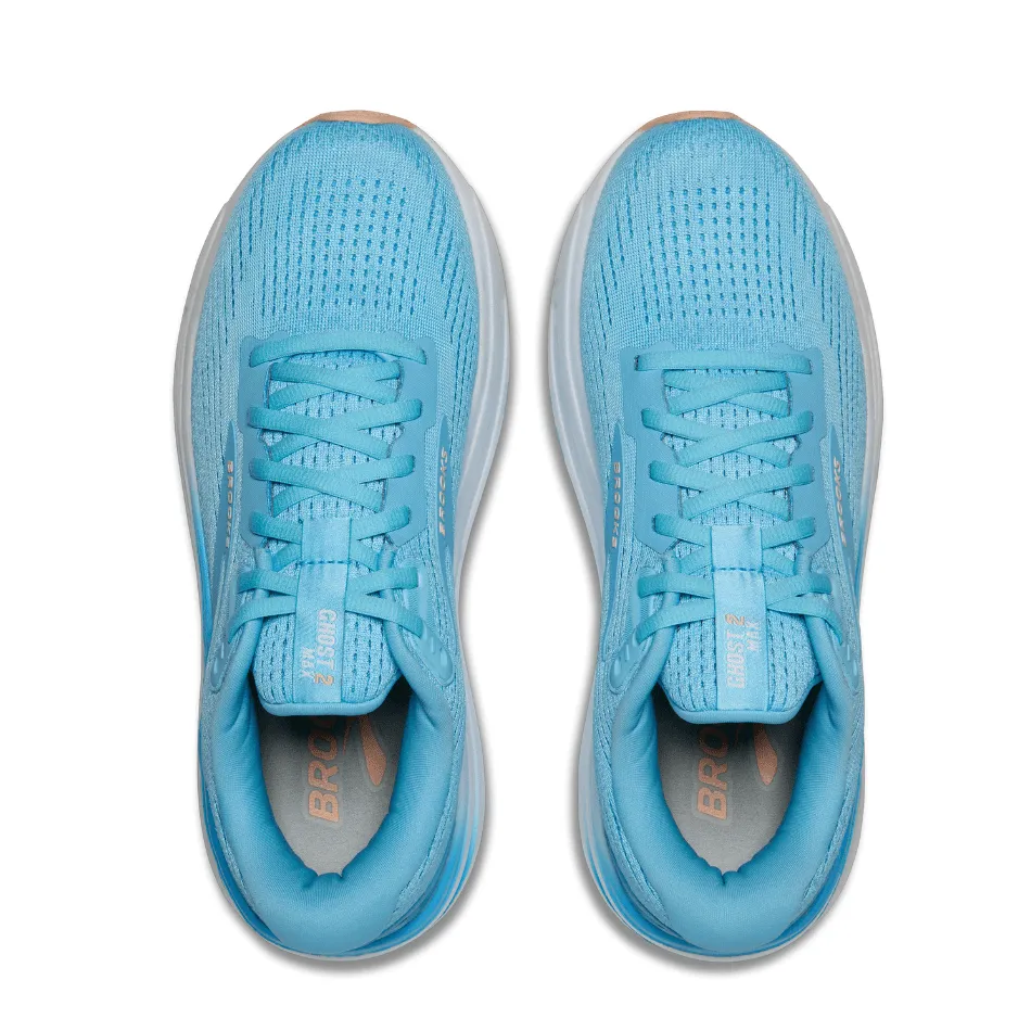 Comfort Linings Brooks Women's Ghost Max 2 Running Shoes in Baltic Sea/Bonnie Blue/Peach SS25