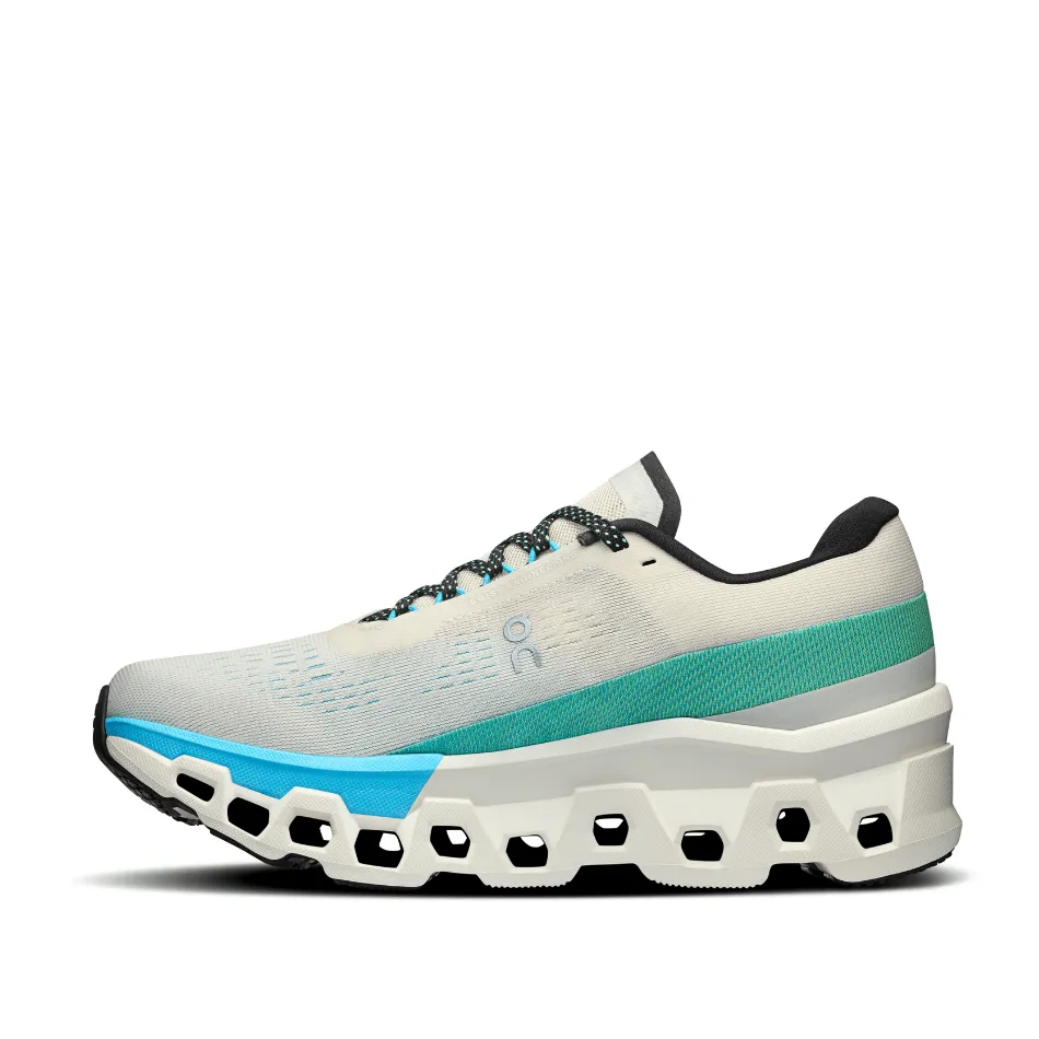 foot - contour running shoes On Women's Cloudmonster 2 Running Shoes in Cream/Horizon SS25