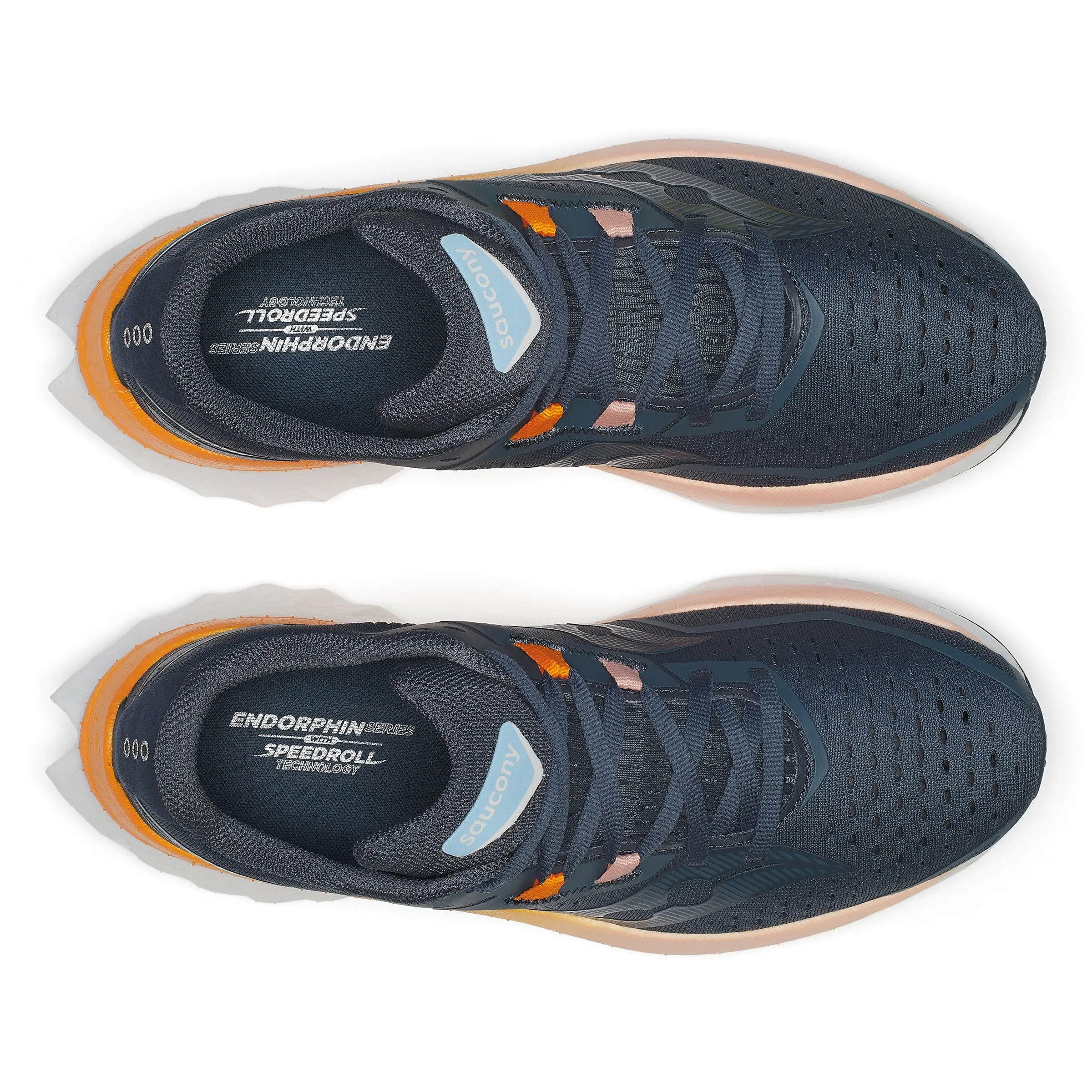 Saucony Women's Endorphin Speed 4 Running Shoes Dusk/ Peel AW24 running with ankle braces