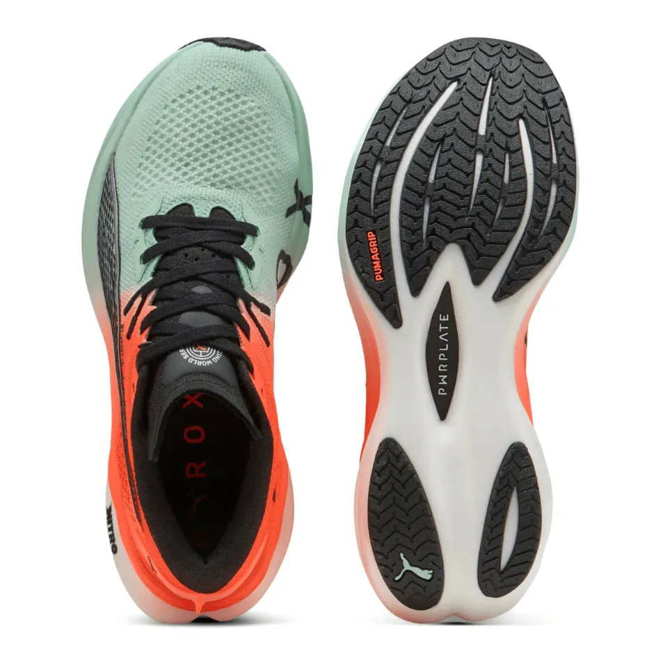 PUMA Women's Deviate NITRO 3 Hyrox Running Shoes in Mint Melt/Glowing Red AW25 MultiDirectionalTread