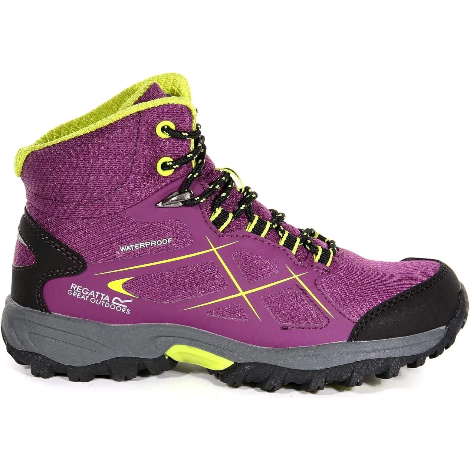 Regatta Kota Mid Junior Waterproof Walking Boots - Purple Moisture wicking Path Support