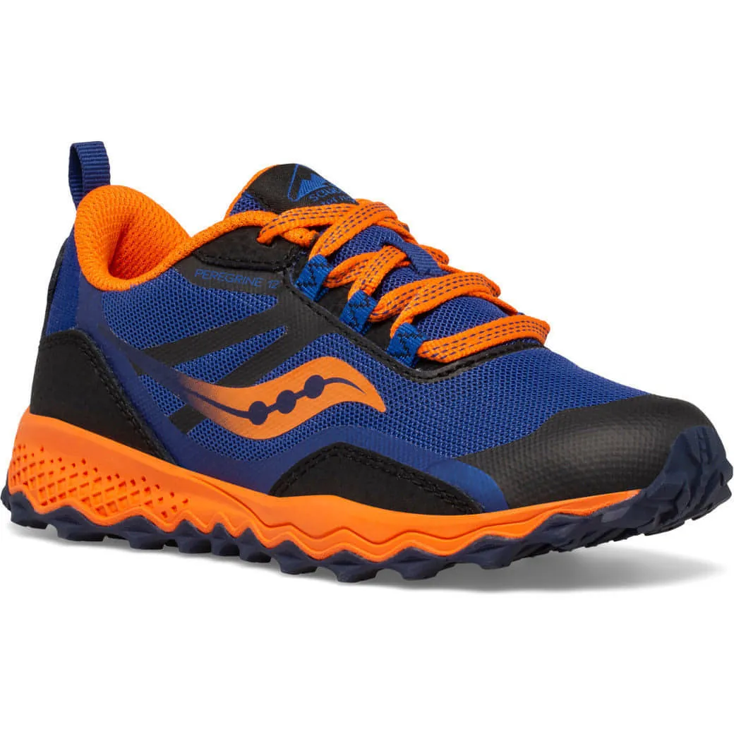 Saucony Peregrine 12 Shield Junior Trail Running Shoes - Navy Cool Mesh Stable Cushion