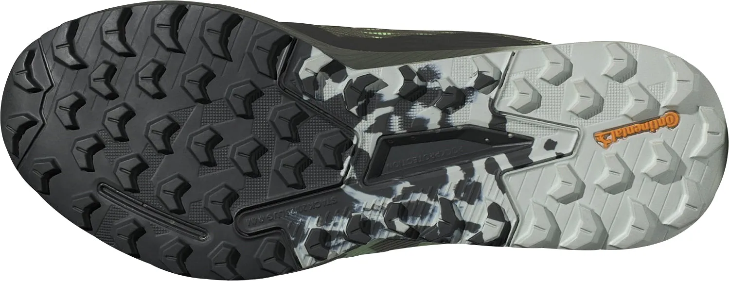 Heel design minimizes rolling and overcorrection adidas Terrex Agravic Flow 2 GORE-TEX Mens Trail Running Shoes - Green