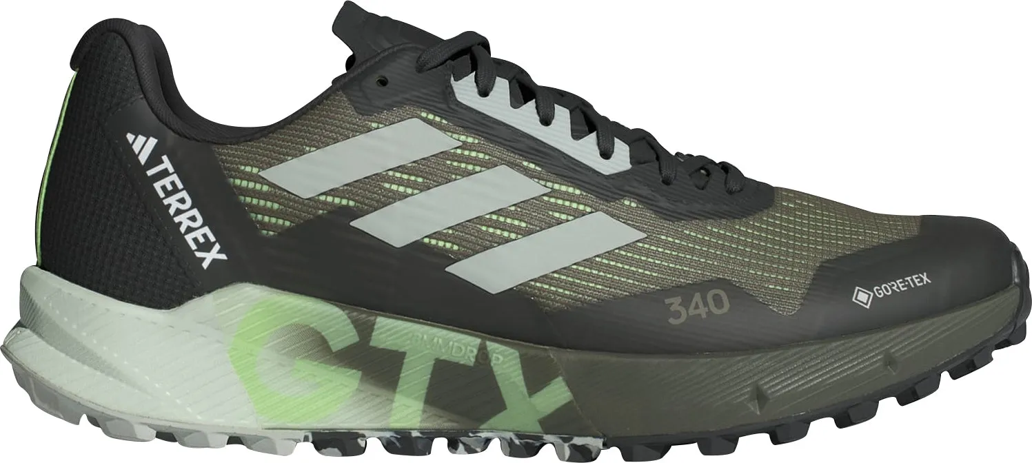 Slim Cushion adidas Terrex Agravic Flow 2 GORE-TEX Mens Trail Running Shoes - Green
