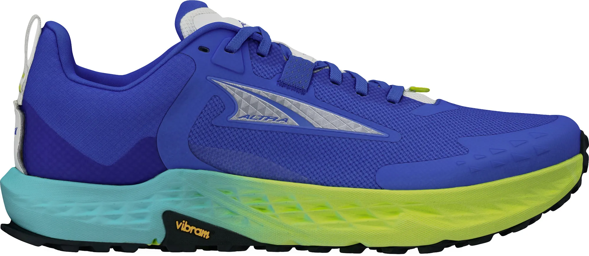 Upper overlay adds light structure and containment Encourages smooth forward motion with every stride Altra Timp 5 Mens Trail Running Shoes - Blue