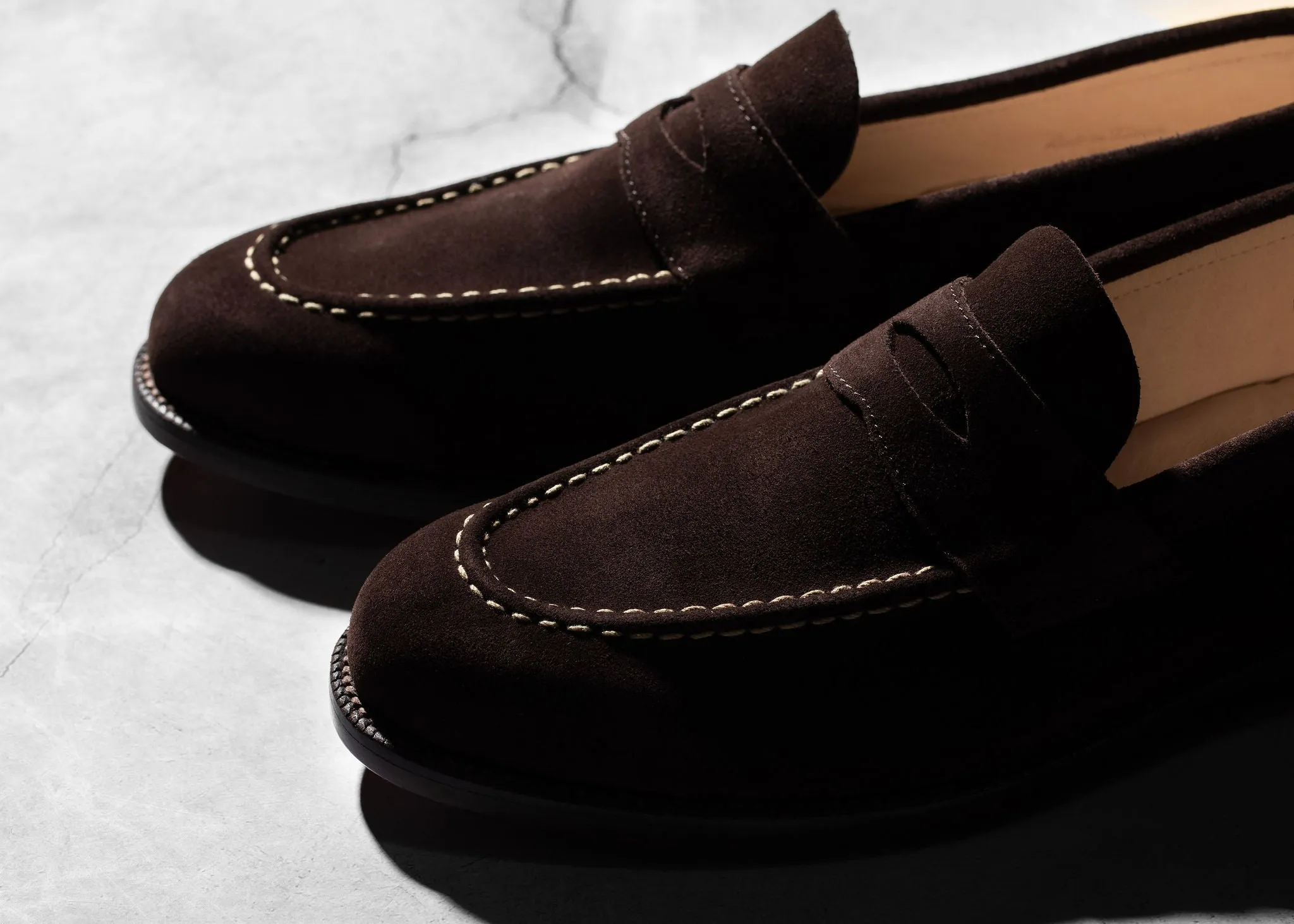 Unlined Traveler Penny Bitter Chocolate Suede Cool Step Open   Toe