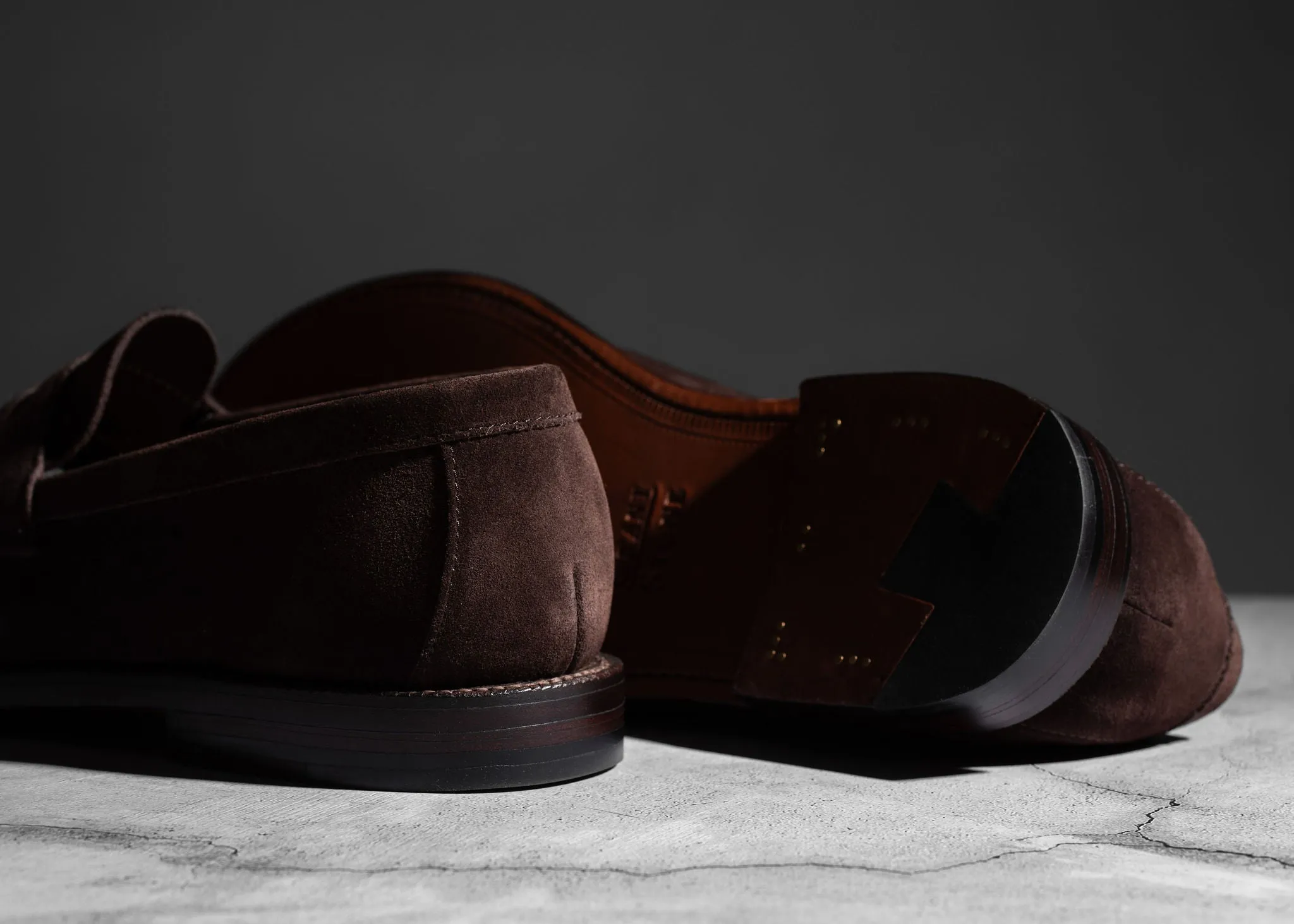 Unlined Traveler Penny Bitter Chocolate Suede Casual Fit Spanish Made