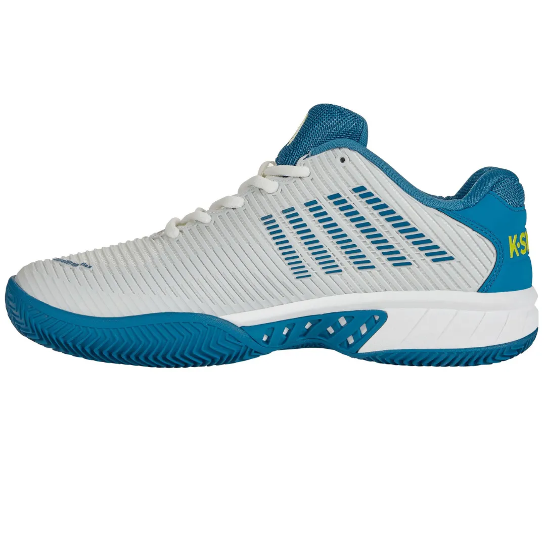 Foot Motion K Swiss Hypercourt Express HB  Mens Tennis Shoes -  White/Celestial/Primrose