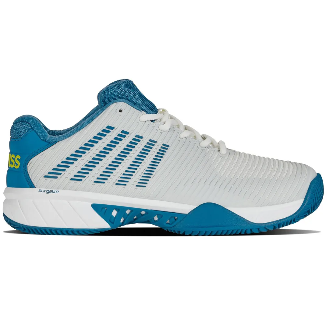 K Swiss Hypercourt Express HB  Mens Tennis Shoes -  White/Celestial/Primrose Comfort Motion Stretch Fabric