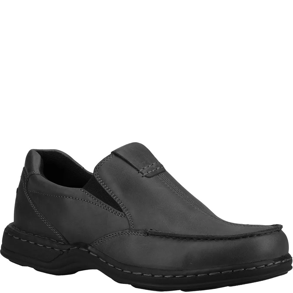Stylish Leather Black Ronnie Slip-On Shoes