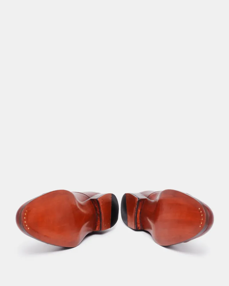 Museum Cognac Double Monk Strap Dress Shoe Event Mode All Step