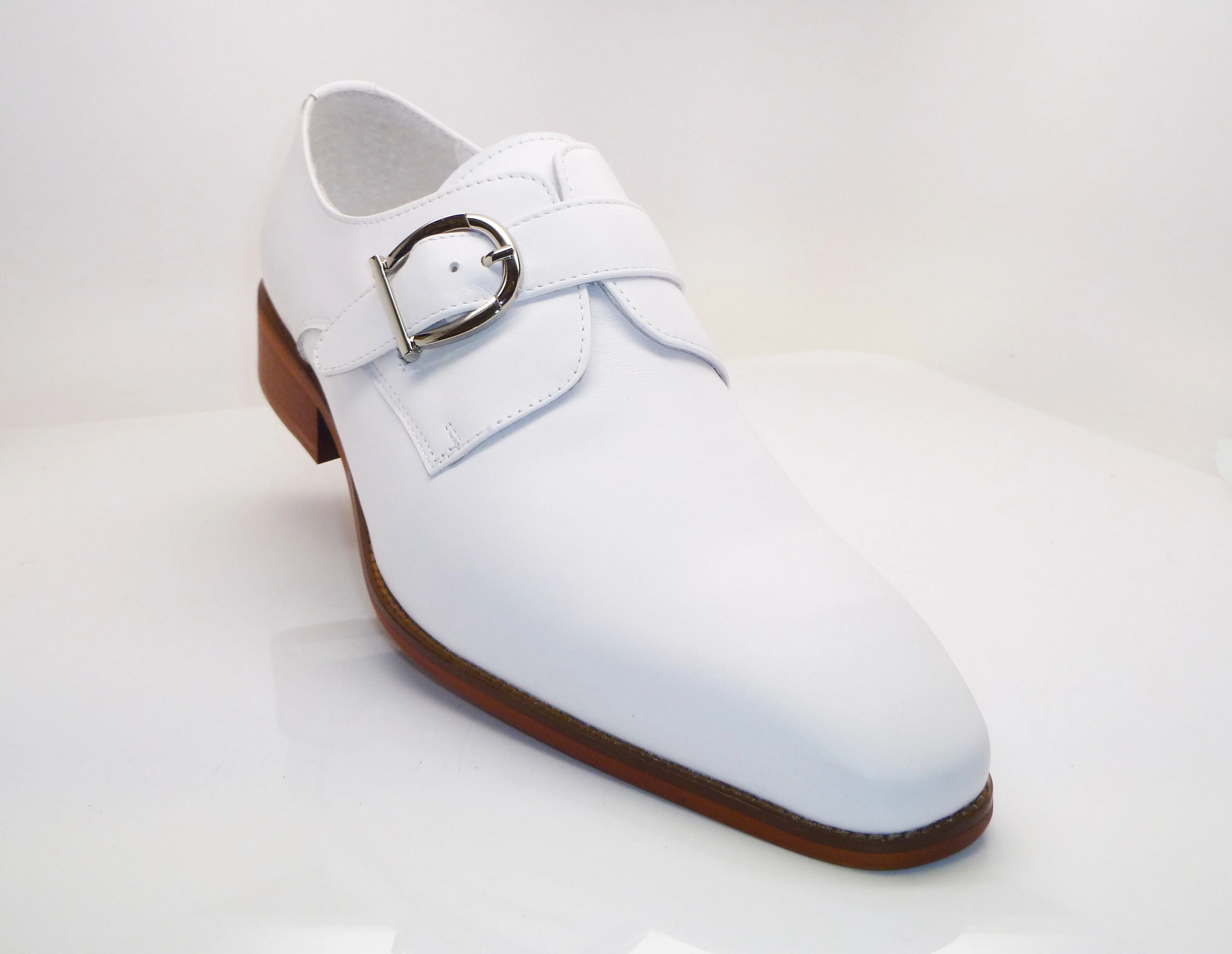 Spring step Art Finish Calfskin Monkstrap White
