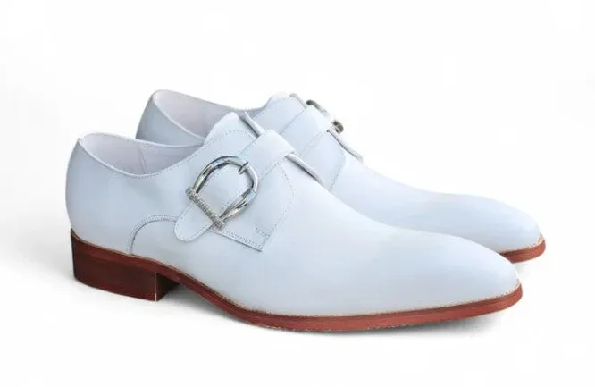 Calfskin Monkstrap White Graduation Ceremony True Fit