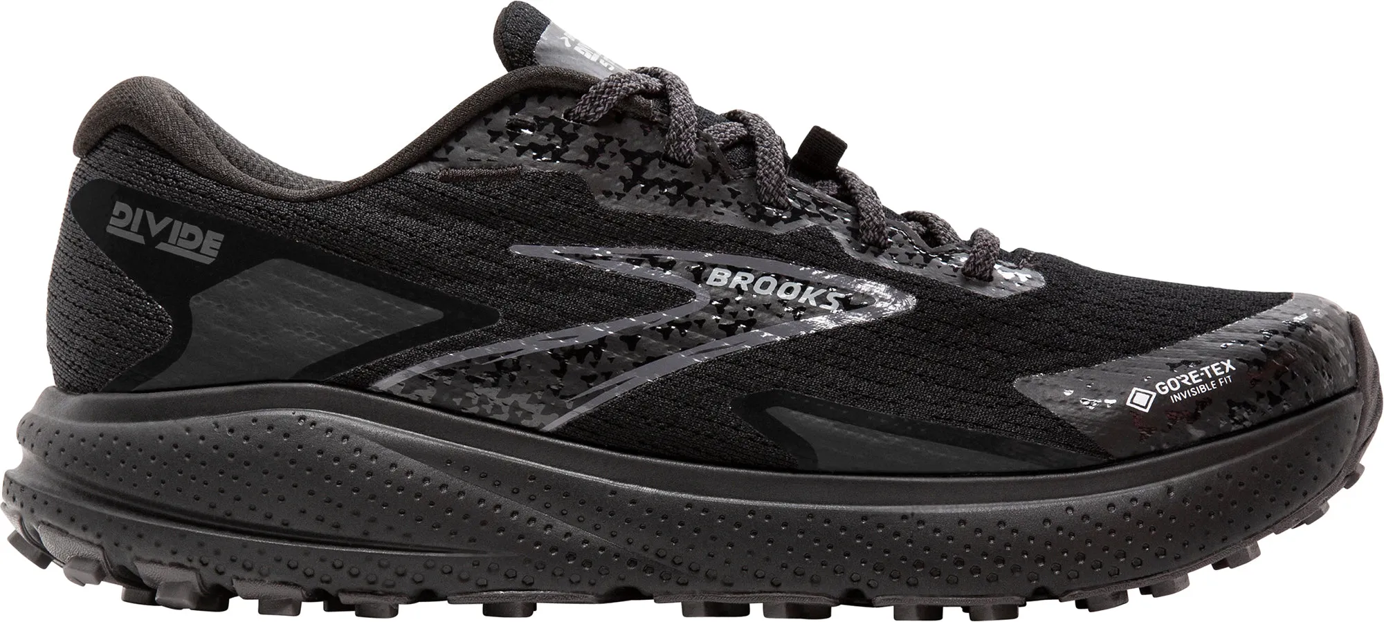 Ankle Safety Quick Move Brooks Divide 5 GORE-TEX Mens Trail Running Shoes - Black