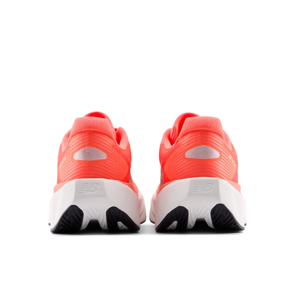 New Balance Women's Fuelcell Rebel V5 Running Shoes in Urgent Red/White/Silver Metallic AW25 True to size