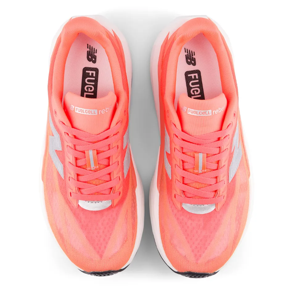 coordination improvement New Balance Women's Fuelcell Rebel V5 Running Shoes in Urgent Red/White/Silver Metallic AW25