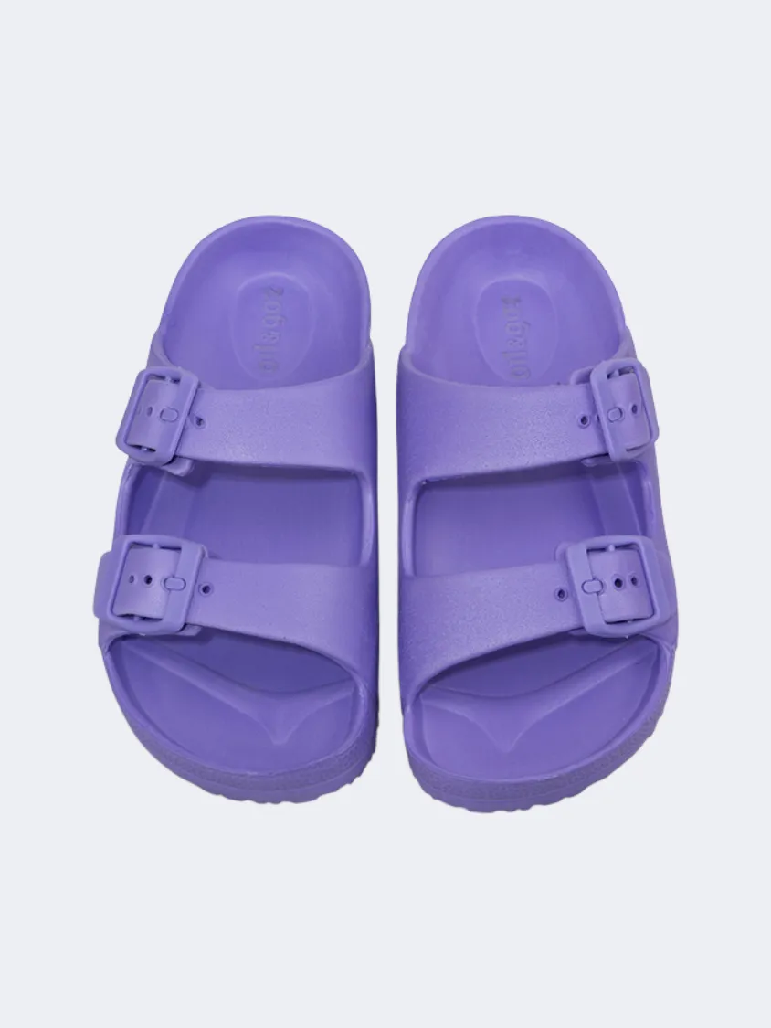 Light Core Dance Mode Oil And Gaz Chic Beach Kids-Girls Stripe Slide Purple