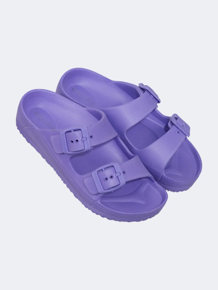 Clean Step Oil And Gaz Chic Beach Kids-Girls Stripe Slide Purple