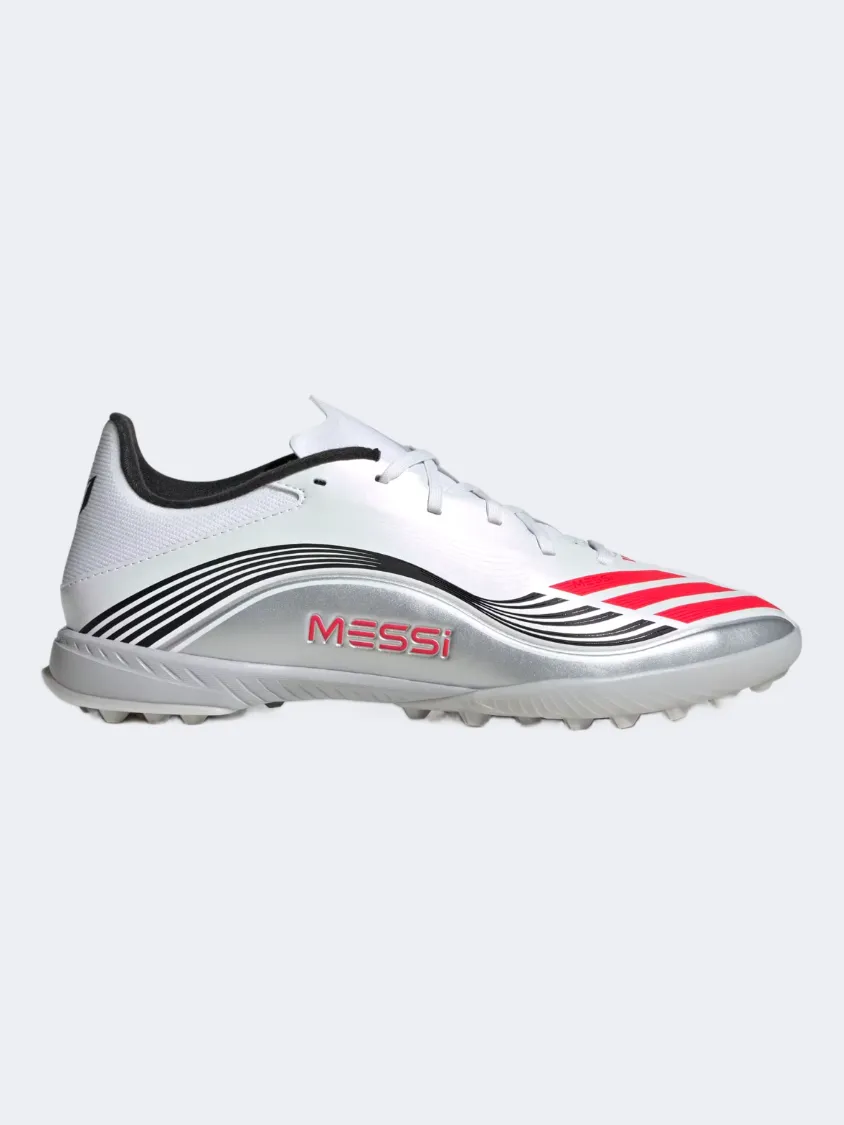 Adidas F50 Messi League Turf Men Football Shoes White/Red/Silver Synthetic kids' shoes