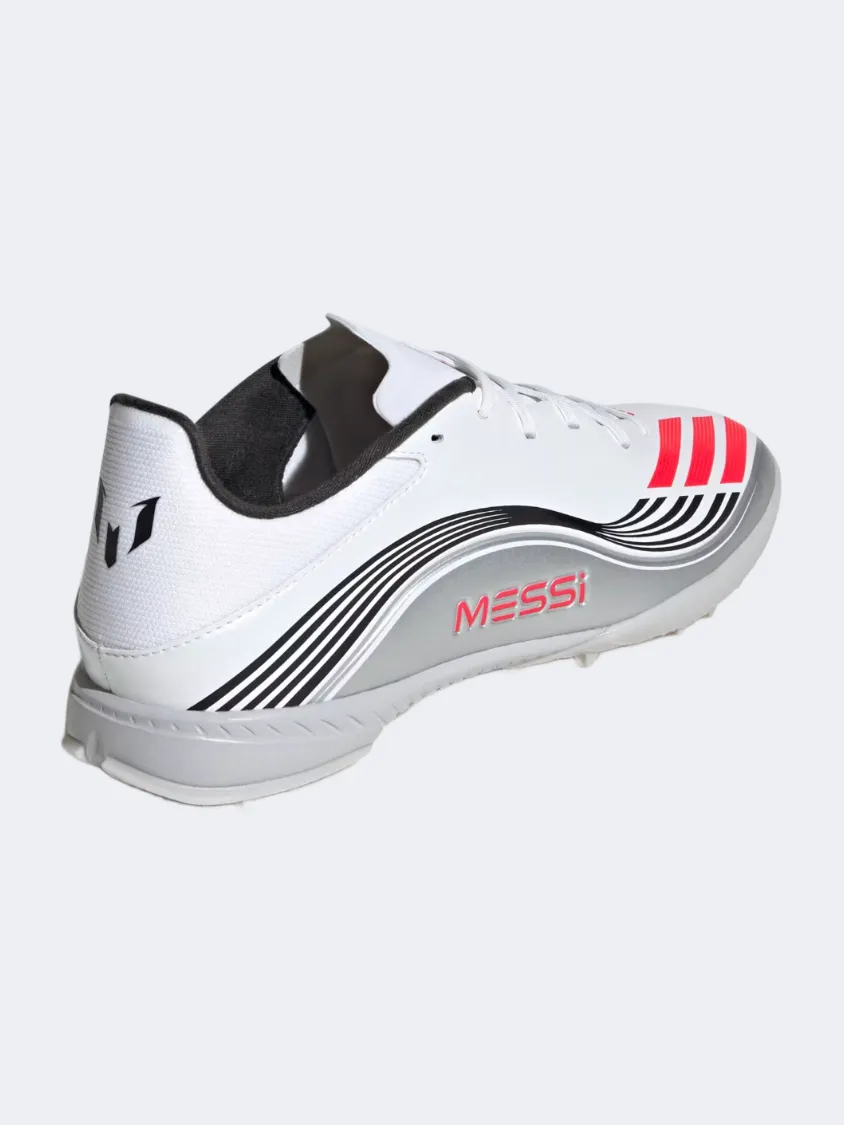 Casual synthetic upper shoes Adidas F50 Messi League Turf Men Football Shoes White/Red/Silver