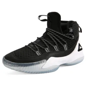 Pronation control PEAK Men Court Basketball Shoes Cushioning Sneakers Black White  DA830551