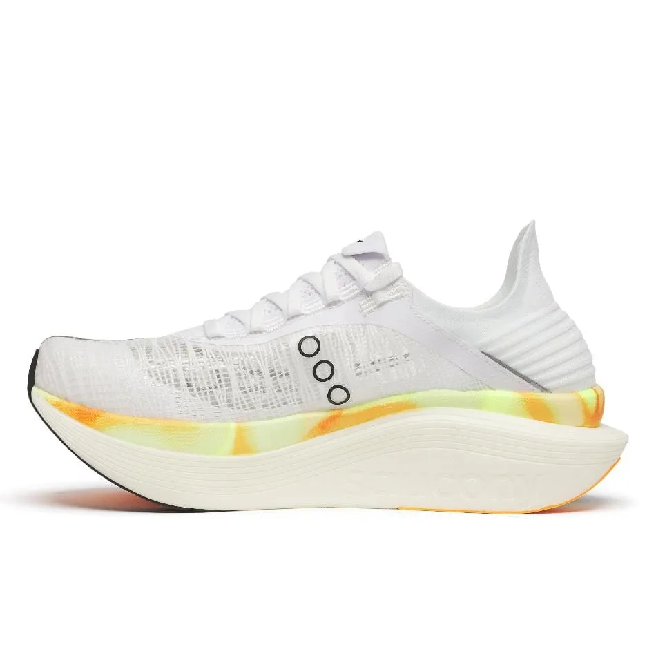 Saucony Unisex Endorphin Elite 2 Running Shoes in White/Peel SS25 running shoes for athletes