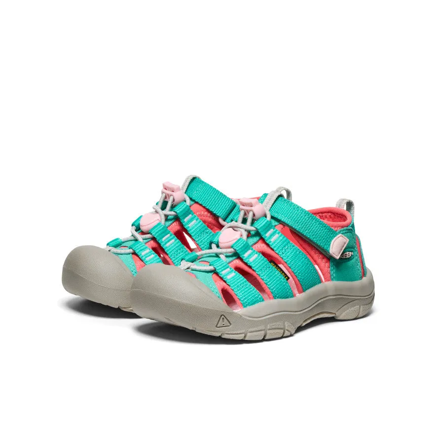 Comfort Technology Solution Uppers resist breakdown from frequent bending Little Kids' Newport H2  |  Bright Aqua/Giggle Pink