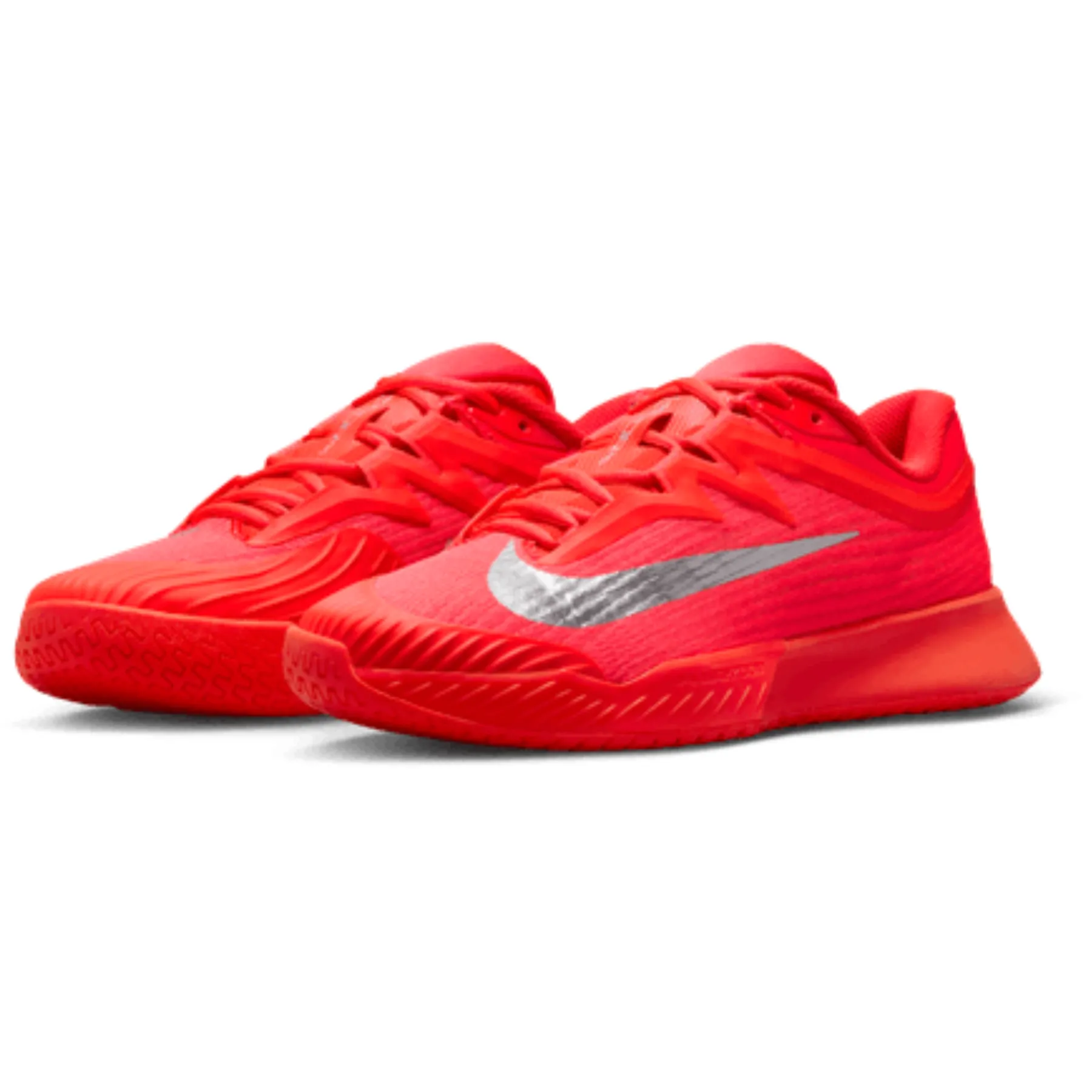 Nike Zoom Vapor Pro 3 Premium Womens Hard Court Tennis Shoes - Bright Crimson/Metallic Silver Training Ready Responsive cushioning