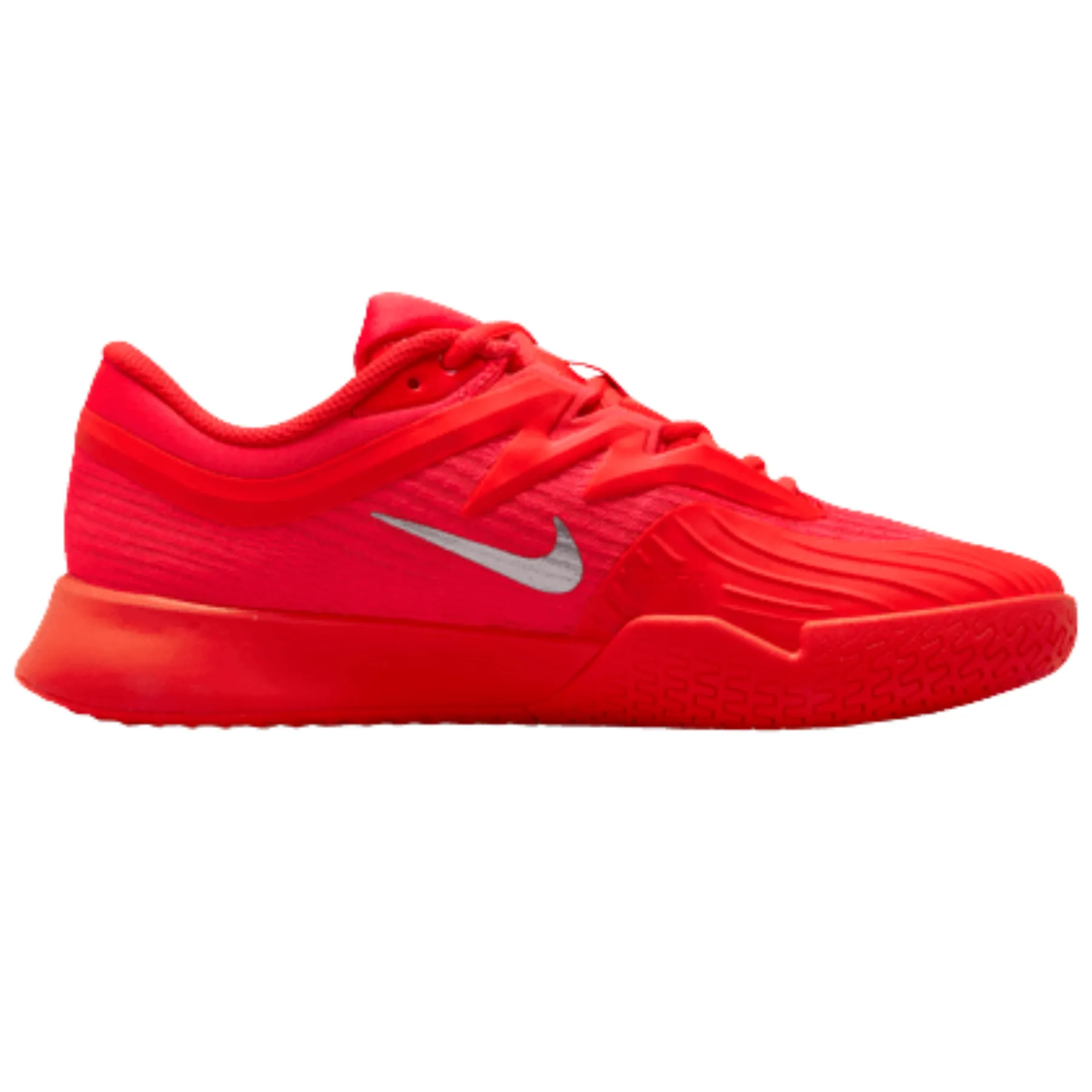 Nike Zoom Vapor Pro 3 Premium Womens Hard Court Tennis Shoes - Bright Crimson/Metallic Silver Wide toe box Lightweight Upper