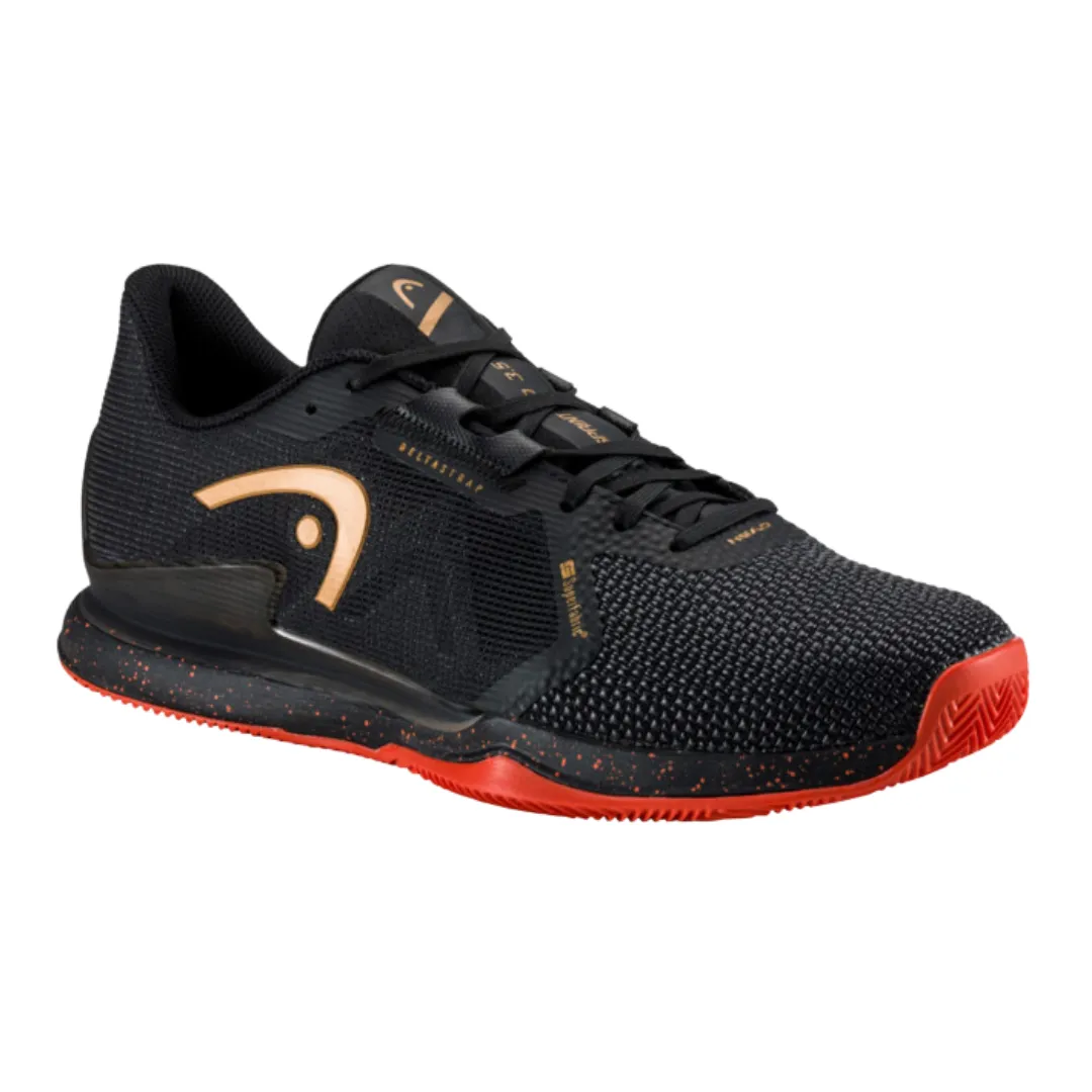 Head Sprint Pro 3.5 SF Clay Men Tennis Shoes - Black/Orange Shock Absorbing
