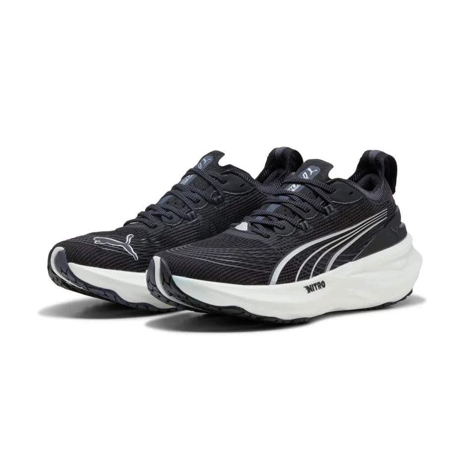 Puma Men's ForeverRun NITRO 2 Running Shoes in PUMA Black/PUMA White SS25 professional athlete use Shockproof Midsole