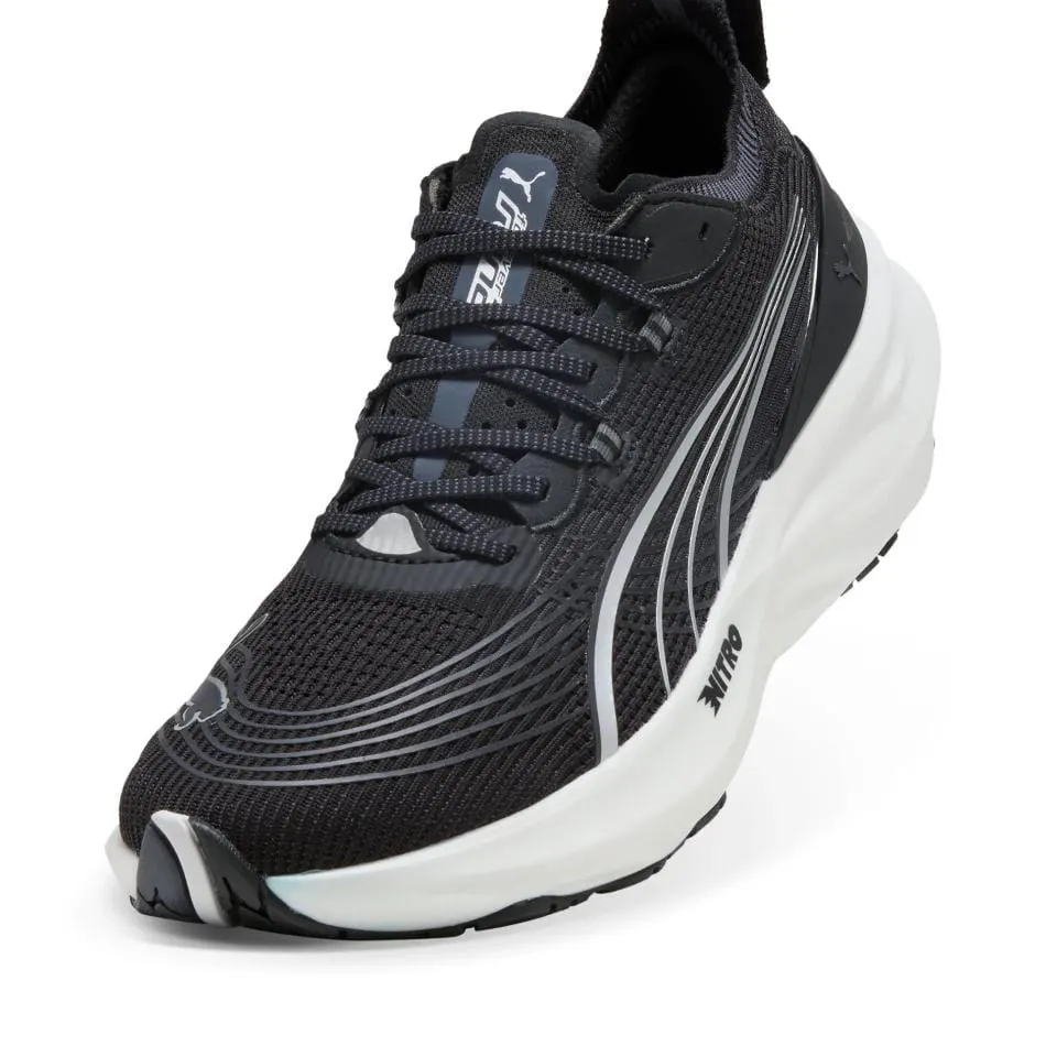 Wear resistant Puma Men's ForeverRun NITRO 2 Running Shoes in PUMA Black/PUMA White SS25